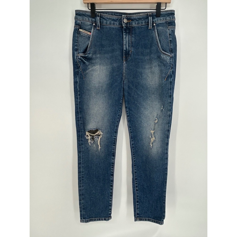 Diesel Fayza Evo Relaxed-Boyfriend Low Waist Distressed Jeans- Size 29
